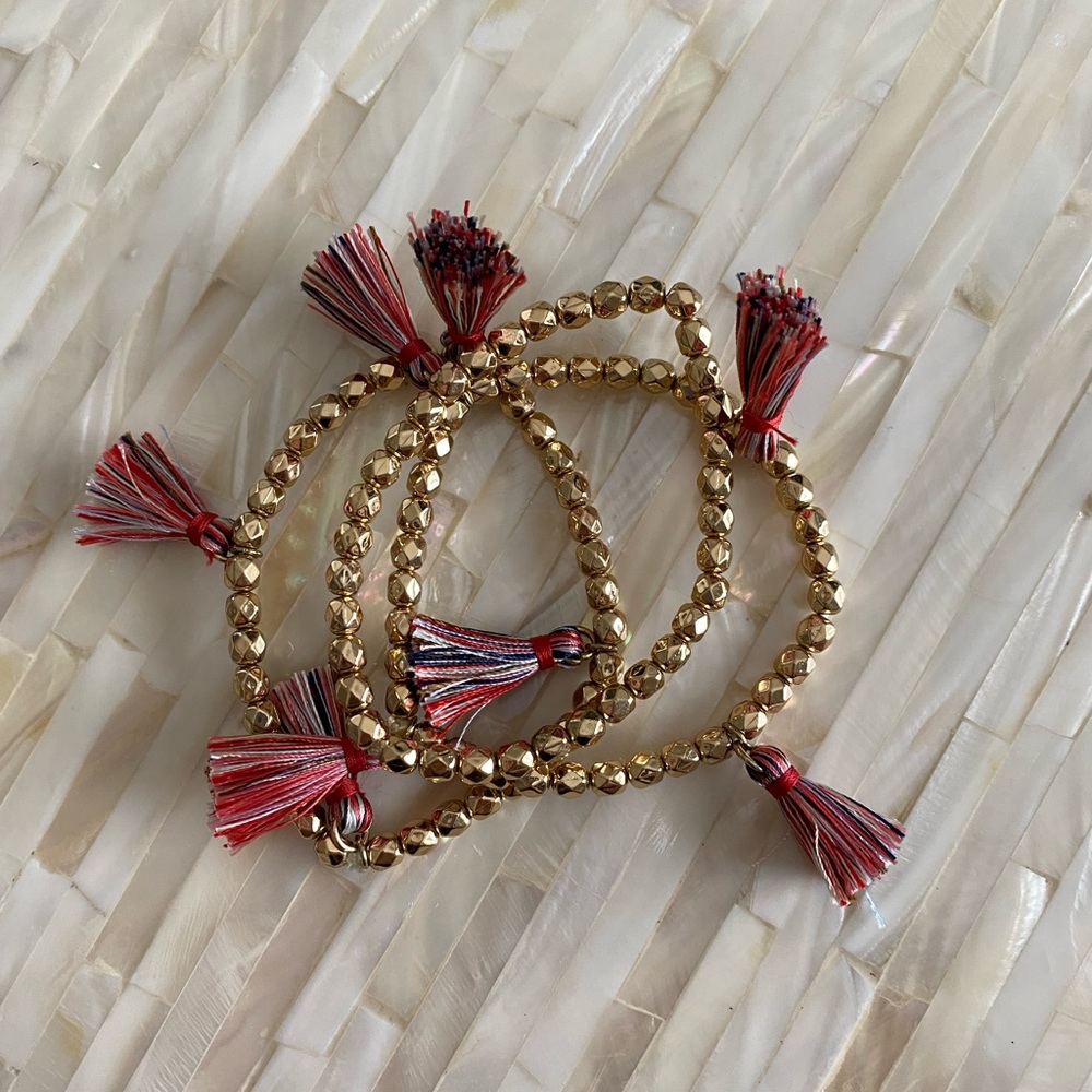 Beaded bracelets with tassels
